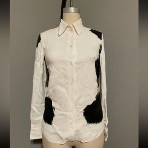 Victoria Beckham ($890) Animal Print Silk Shirt-NWT-UK:6/US:2